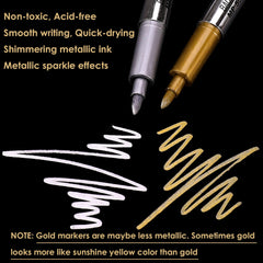 Dyvicl gold bullet-tip marker on glass adds bright accents