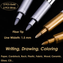 Dyvicl silver marker shines on rock painting with fine detail