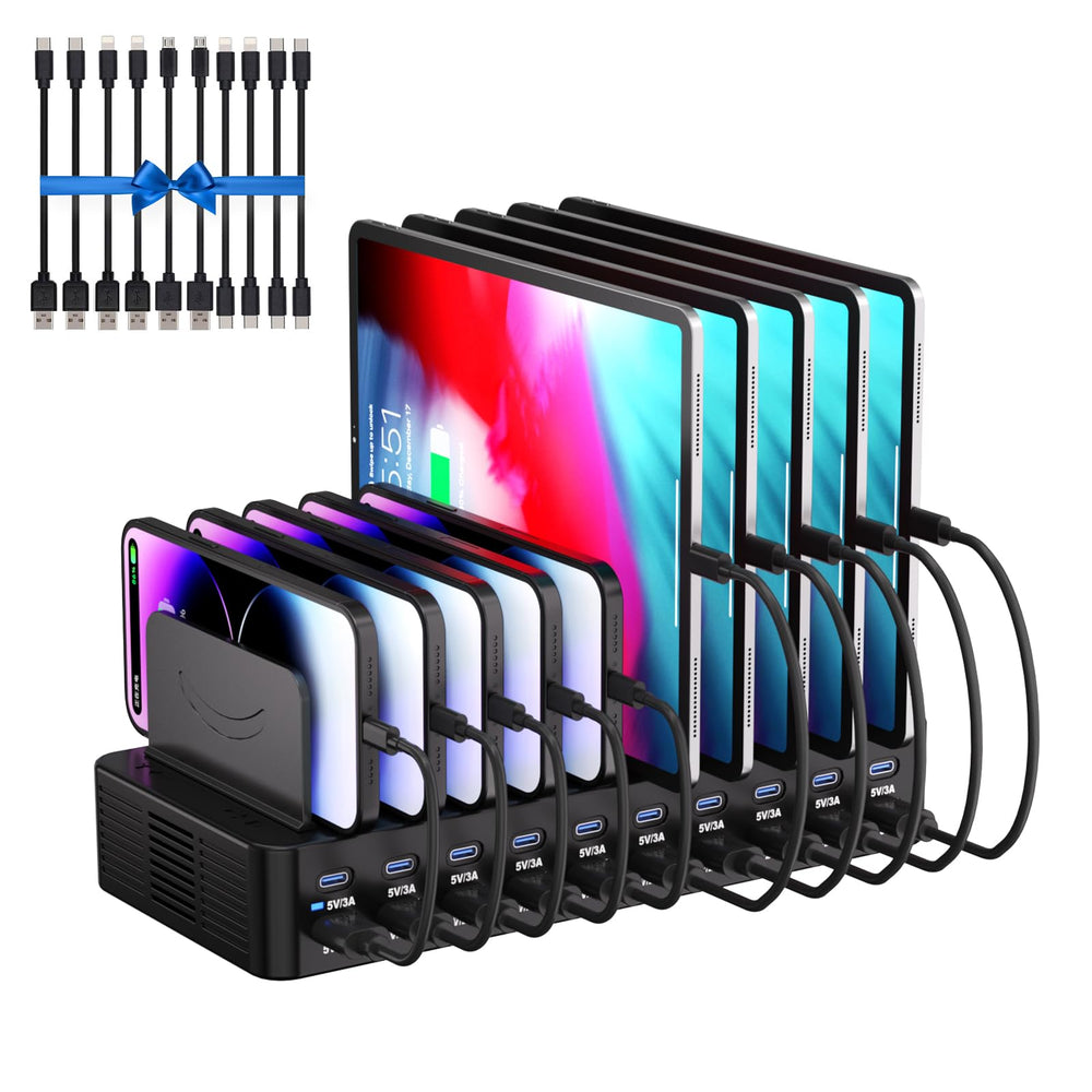 Dywcdnice 270W charging station front view powering multiple devices efficiently