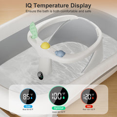 DZMDIP Baby Bath Seat with non-slip suction cups stays stable on tub surfaces