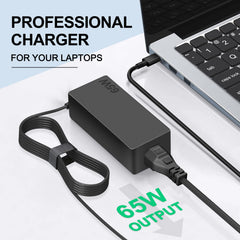 Dzytnsy 65W USB-C charger cables length image notes 4ft AC and 6ft DC cords.