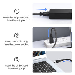 Dzytnsy 65W USB-C charger side ports highlight USB-C output for fast charging.