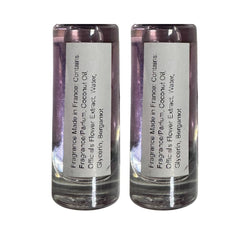 E de B Baccarat Rouge 540 oil perfume pack of two bottles on display for travel-friendly luxury.