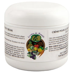 E de B Essence de Beaute cream close-up showing rich texture for daily skin care.