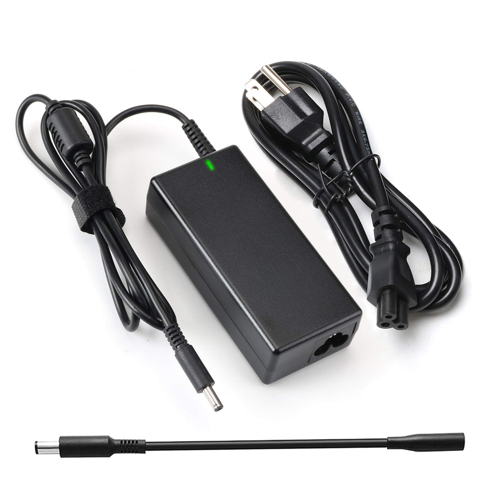 E ERSY 65W charger plugged into Dell Inspiron for reliable power on the go