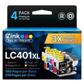 E-Z Ink LC401XL black cartridge for Brother, crisp text on every page