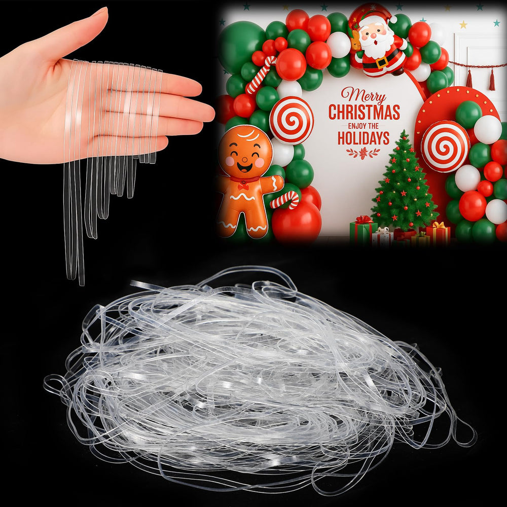 Eaasty clear rubber bands for balloon arch assembly provide invisible, secure connections.