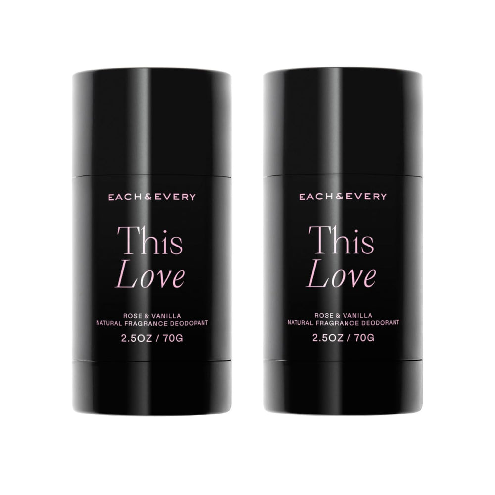 Each & Every Rose Vanilla deodorant stick delivers long-lasting freshness with a gentle formula.