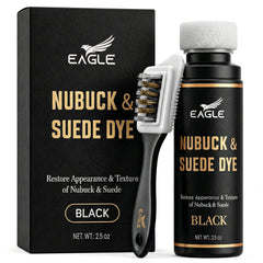 Eagle Nubuck and Suede Dye with applicator applies even black color to suede.