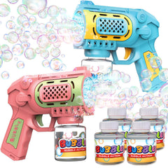 EagleStone Bubble Gun in action outdoors creates colorful backyard bubbles.