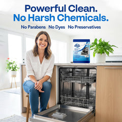Earth Breeze cleaner tablet during empty cycle for a deep clean and buildup removal.