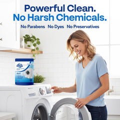 Earth Breeze tablet dissolving in empty drum signals routine cleaning