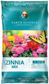 Earth Science Zinnia Wildflower Mix in 6lb bag for vibrant borders.