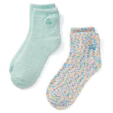Earth Therapeutics Aloe Socks multi-colored pair for soothing at-home foot care.
