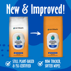 Earthbath Vanilla and Almond fragrance wipe closeup highlighting fresh scent