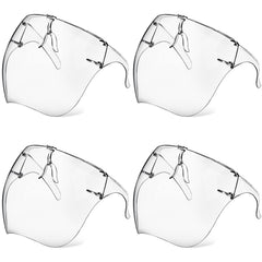 Earthroma 4-pack face shield front view with 180° protection and anti-fog clarity.