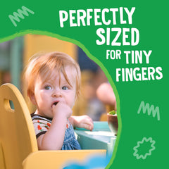 Earth's Best Melty Hoops on baby hands self-feeding moment shows thumb-and-forefinger practice