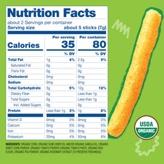 Earth's Best Organic Crunchy Sticks Strawberry Banana flavor close-up; baby taste exploration
