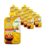 Earth's Best Organic Yogurt Smoothie pouch front with strawberry banana for on-the-go toddlers.