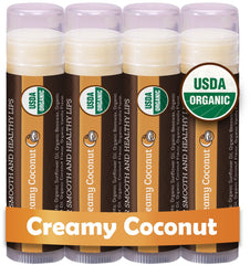 Earth's Daughter coconut lip balm 4-pack for hydrated lips