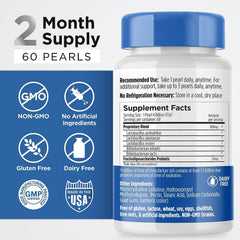 Earth's Pearl Probiotics and Prebiotics blend for balanced gut flora.