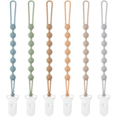 Eascrozn one-piece design pacifier clip securely attached to baby clothing
