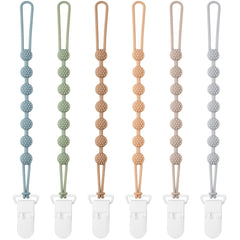 Eascrozn one-piece design pacifier clip securely attached to baby clothing