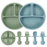 Eascrozn baby plates with suction base shown during a mealtime setup.