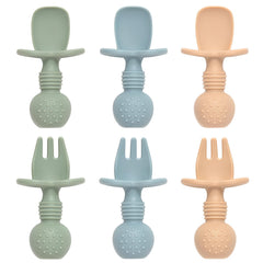 Eascrozn baby spoons and forks set six-pack for self-feeding confidence
