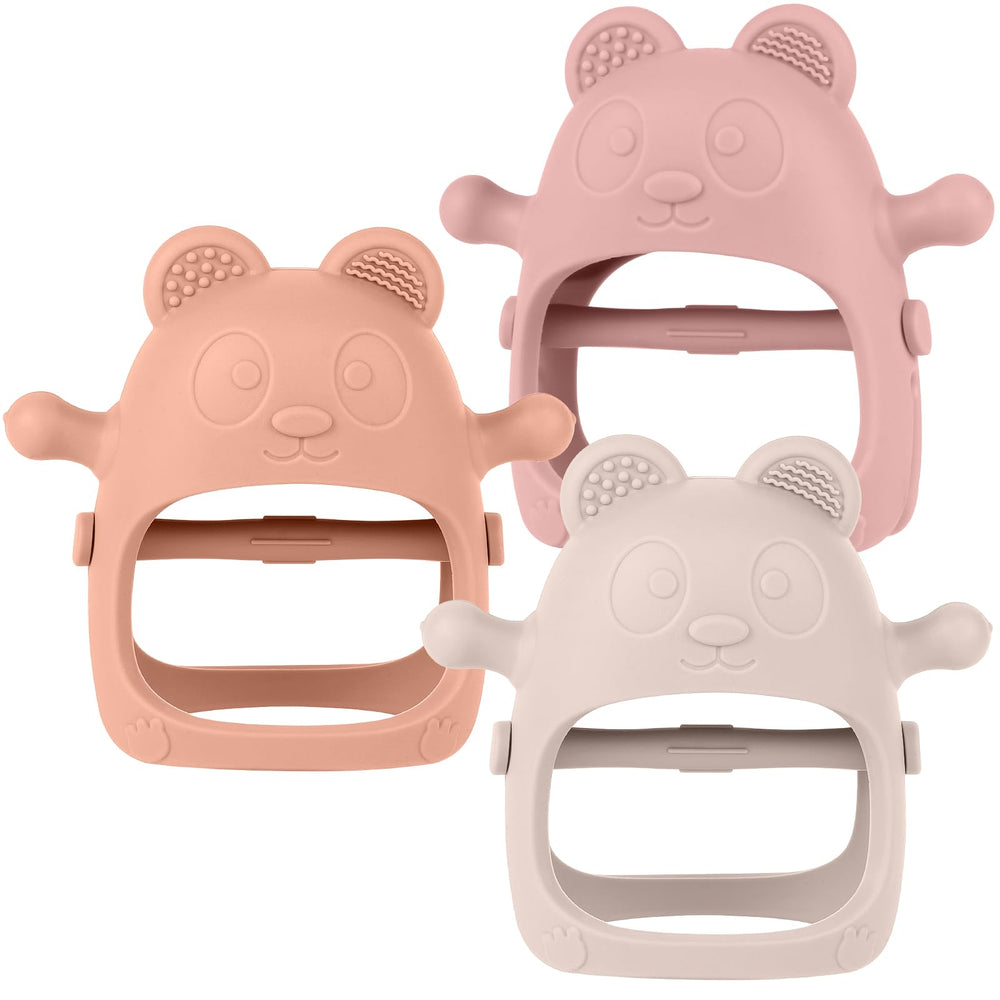Eascrozn baby teething mitten open design for varying hand sizes and grip ease