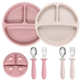 Eascrozn divided suction plates securely attach to a high chair, reducing spills.