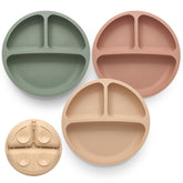 Eascrozn suction plates for babies securely grip a smooth surface for stable feeding.