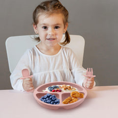Eascrozn two-pack divided plates in color combinations for meals.