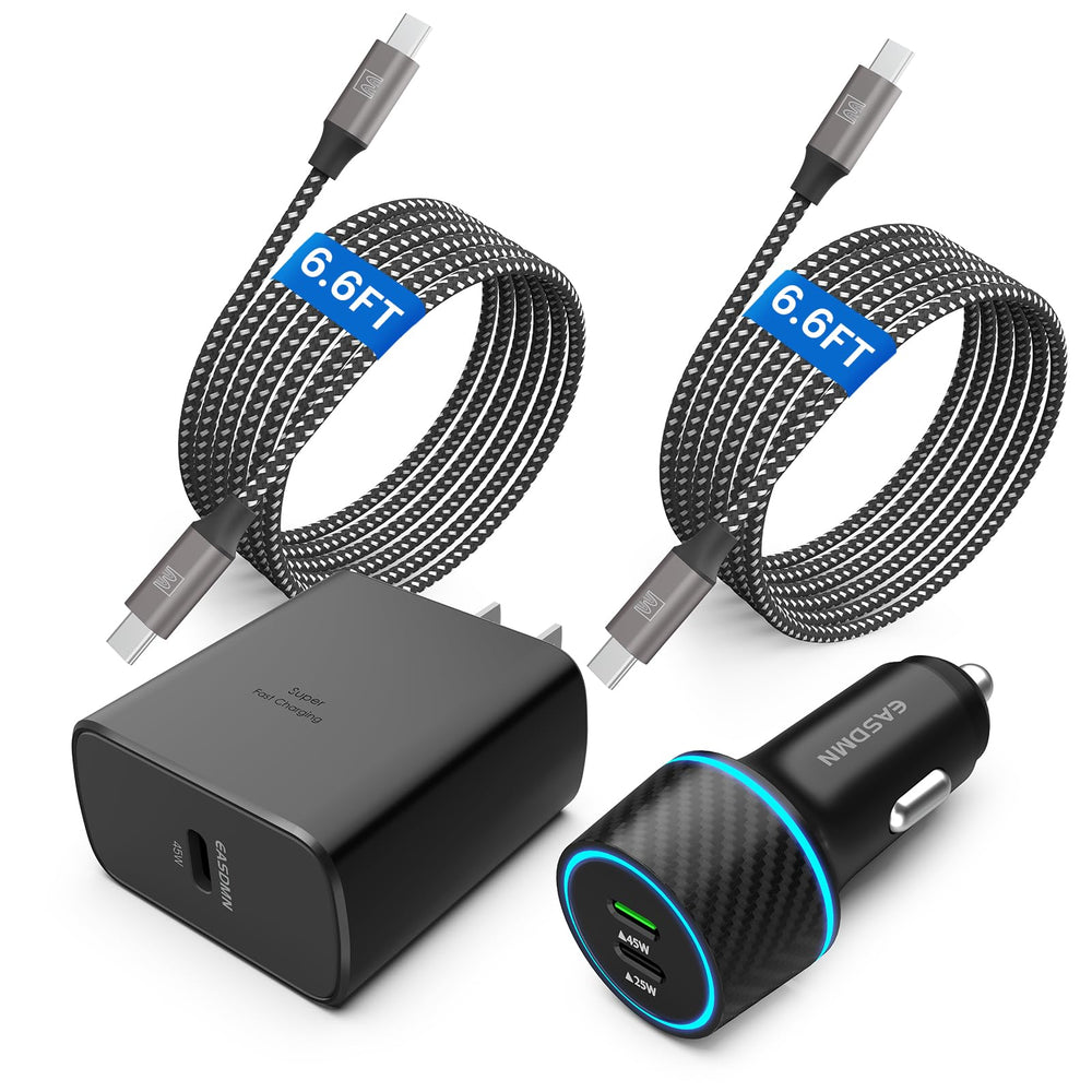 EASDMN 45W USB-C charger wall block powering Samsung devices quickly and safely.