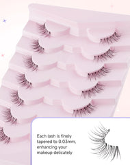 Easeful Half Lashes: natural cat-eye style for subtle enhancement.