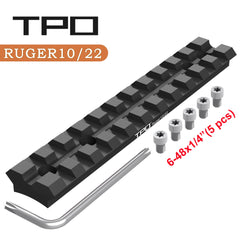 Eastern Tactical Supply Ruger 10/22 rail mount side profile enables quick optic setup.