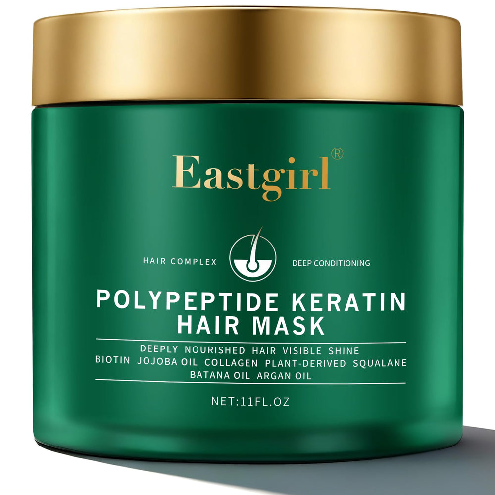 Eastgirl Collagen Hair Mask 4-Protein Repair targets dry ends for smoother, stronger strands.