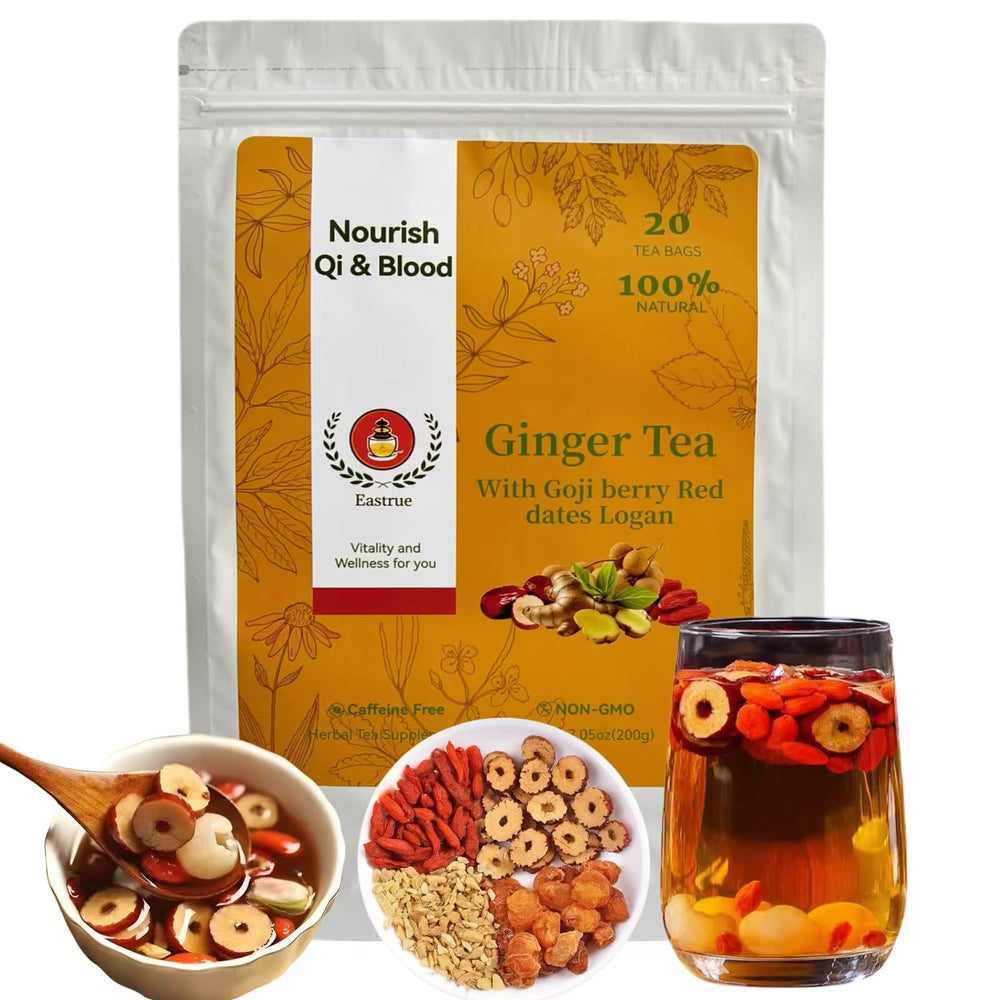 Eastrue Ginger Goji Tea Bags display warm herbal blend perfect for daily comfort