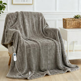 Eastsora heated blanket throw with waffle texture for cozy warmth