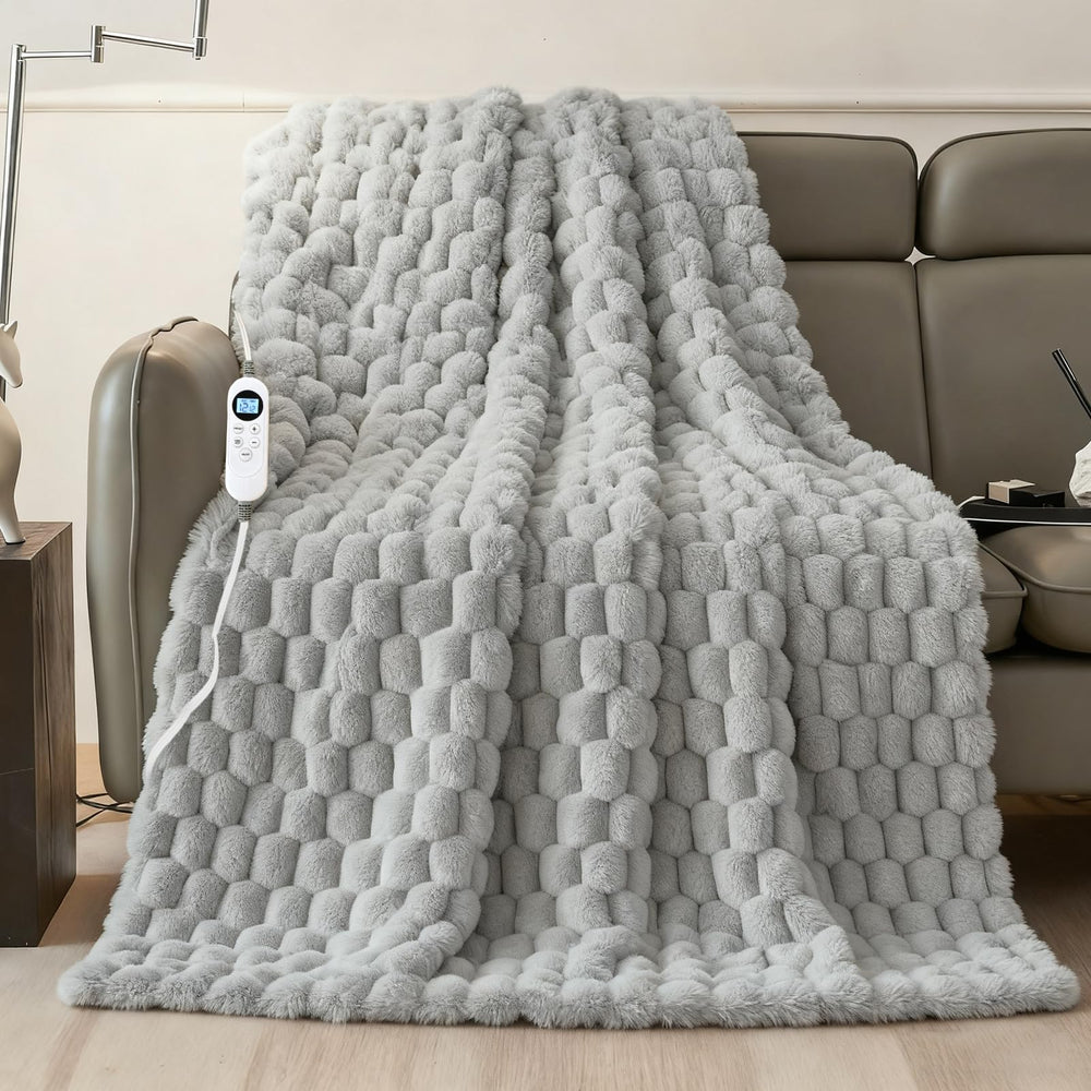 Eastsora heated blanket throw dual-sided with plush faux fur and soft fabric.