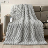 Eastsora heated blanket throw dual-sided with plush faux fur and soft fabric.