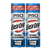 Easy-Off Fume Free Pro bottle shows grease removal without fumes