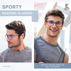 Easy Read glasses case and cleaning cloth protecting lenses during travel.