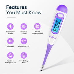 Easy@Home thermometer delivers 1/100 degree precision for accurate tracking.