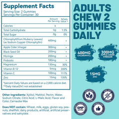 EAZGOO chlorophyll gummies packaging highlights vegan, gelatin-free formulation