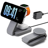 Eazpower 3-in-1 foldable MagSafe charger stand keeps iPhone, Watch, and AirPods powered.