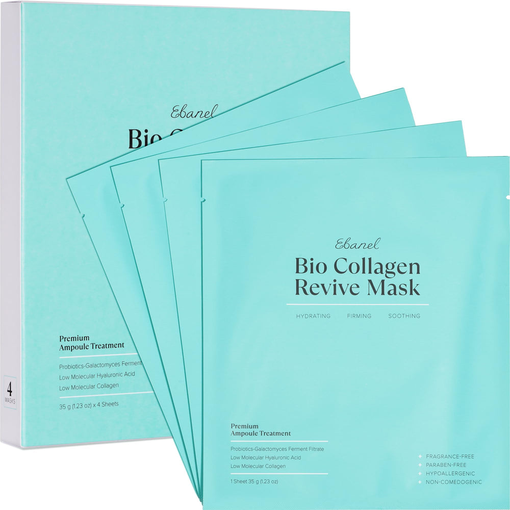 Ebanel Bio Collagen Face Mask 4-pack packaging for spa-at-home hydration