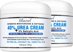 Ebanel Urea Cream 40% tube provides intensive foot moisture for dry skin.