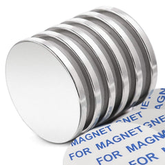 Ebavite 6-pack neodymium magnets, front view, ideal for secure fridge mounting.