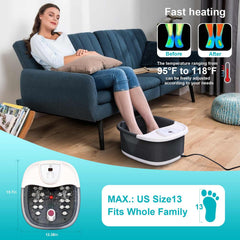 ECARBME foot spa with 22 rollers kneading tired feet.